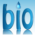 Letters of blue color and drop on a background Stock Images