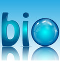 Letters of blue color and sphere Stock Photo