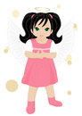 Little angel in pink dress isolated on white background Royalty Free Stock Photos