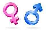 Male female gender symbols Stock Image