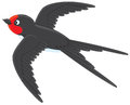 Martin house flying vector illustration on a white background Royalty Free Stock Images