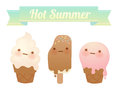 Melting ice cream collection vector file eps Royalty Free Stock Photos