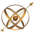 Metal astrolabe spherical used for basic navigation via the stars and sun vector illustration Stock Image