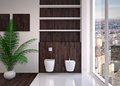Modern interior of bathroom in house apartment Stock Image