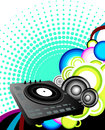 Music background with dj equipment Stock Photos