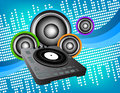 Music background with dj equipment Royalty Free Stock Photo
