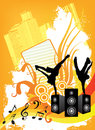 Music grunge with city background Royalty Free Stock Images