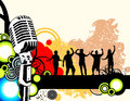 Music time background with people dancing Stock Photo