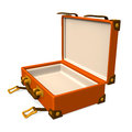 Open classical luggage d render illustration isolated on white Royalty Free Stock Images