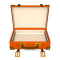 Open classical luggage front d render illustration isolated on white Royalty Free Stock Image