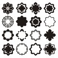 Ornament flower elements set monochrome Royalty Free Stock Photo