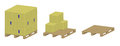 Pallet with and without boxes render Stock Photos