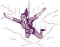 Parachuting girl stylized drawing of a Royalty Free Stock Image