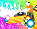 Party color background with dj Stock Photo