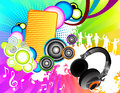 Party color background with dj equipment Stock Image