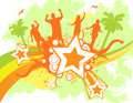 Party star banner in tropical colors Stock Images