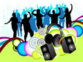 Party time background with people dancing Stock Images