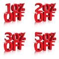 Percentage off discounts tags banners Royalty Free Stock Photos