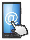 Phone cursor and email symbol on a white background Royalty Free Stock Images