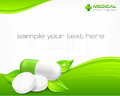 Pills text tablet and capsule with on natural background vector illustration Stock Images