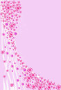 Pink background with pink flowers and leaves Royalty Free Stock Photos