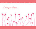 Pink sweet card a i miss you with gem heart plants Royalty Free Stock Image