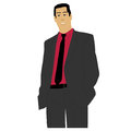 Posture of a businessman alone hands in pockets Stock Photos