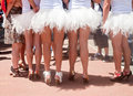 Pride parade participants dressed up as balley dancers tel aviv june a group of from rear prepare to the gay march before Royalty Free Stock Photo