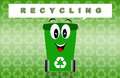 Recycling illustration of green bin for Royalty Free Stock Photos