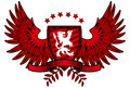 Red lion shield and wings Stock Image