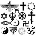 Religious symbols signs and the illustration on a white background Royalty Free Stock Image