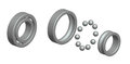 Render ball bearing and exploded view Royalty Free Stock Image