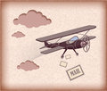 Retro airplane abstract decorative in the sky Stock Photography