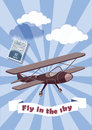 Retro airplane decorative in te sky design Royalty Free Stock Images