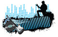 Rock n roll banner grunge style Stock Photography