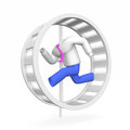 Running business shirt on hamster wheel d render illustration isolated white Royalty Free Stock Images