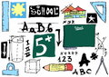 School doodle object texture background and Stock Photos