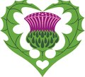 Scottish heart thistle tattoo symbol cute Royalty Free Stock Image