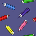 Seamless pattern with colorful pencils vector illustration of Royalty Free Stock Photo