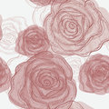 Seamless pattern elegant with abstract hand drawn roses for your design Royalty Free Stock Photo