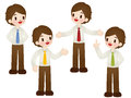 Set of cartoon businessman in various poses vector file eps Stock Images