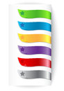 Set of colorful ribbons with star illustration Stock Photos