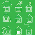 Set of icons green color Royalty Free Stock Photos