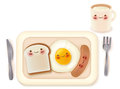 Set of lovely breakfast vector file eps Stock Image