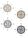 Set of vintage compass signs for travel or another design Stock Photo