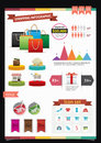 Shopping infographics with professional icons Royalty Free Stock Images