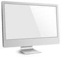 Silver computer monitor with blank screen shiny isolated on white background file is layered eps file transparency Royalty Free Stock Images