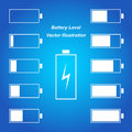 Simple blue battery level vector illustration Stock Photography