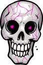 Skull with pink eyes grey Royalty Free Stock Images