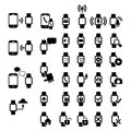Smart watch icons mobile and icon set Stock Images